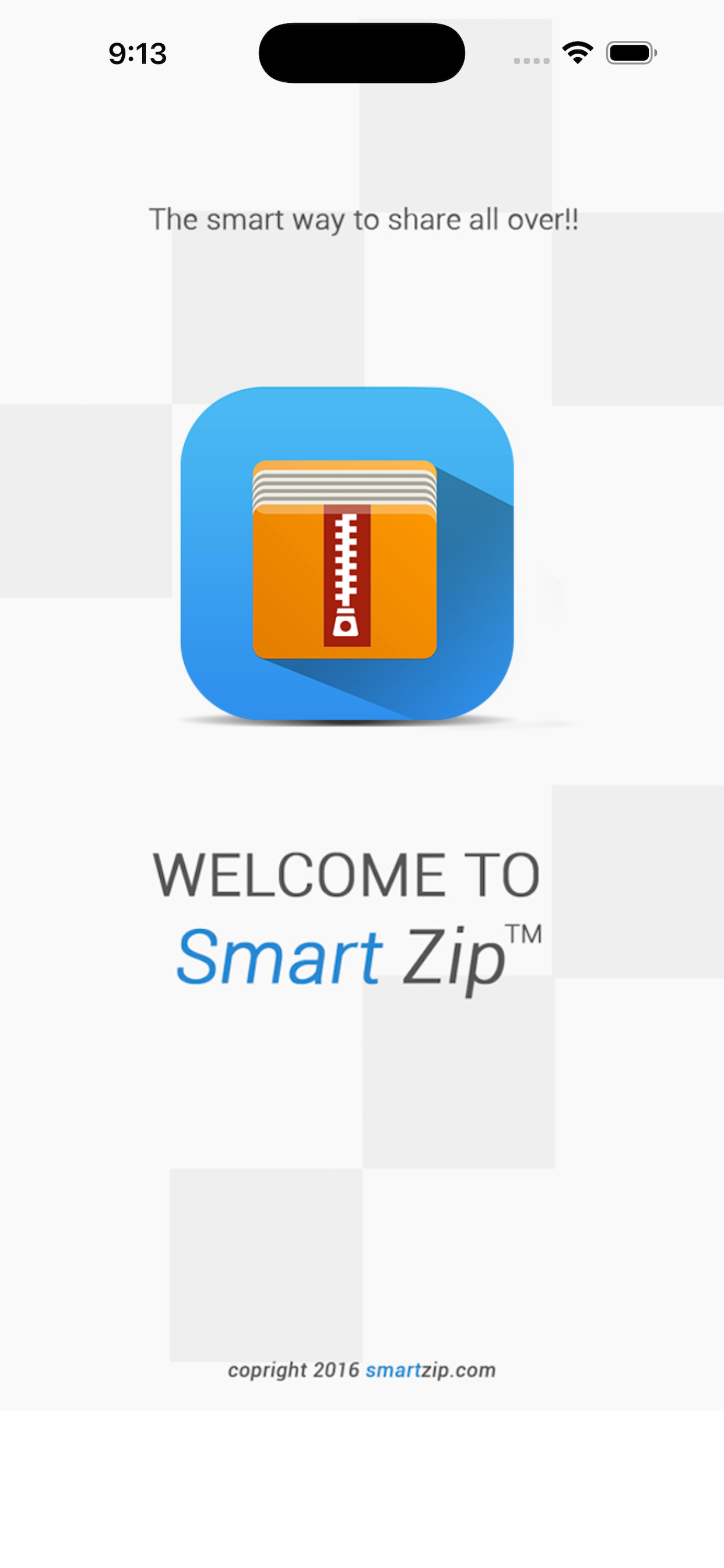 SmartZip home screen